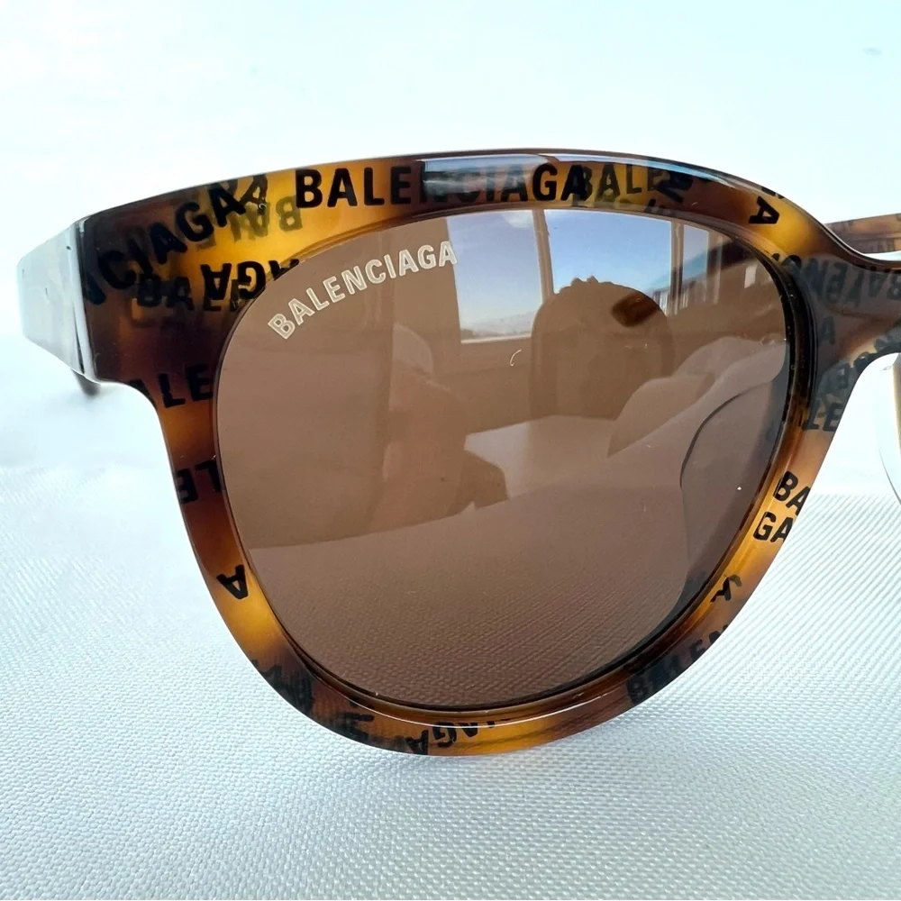 BALENCIAGA BB0077SK Brown Lens Cat Eye Shape Dark Havana Frame Sunglasses NWB #2